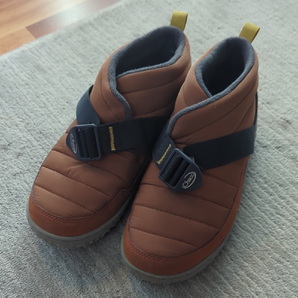 Chaco Brown Slippers with Adjustable Strap and Quilted Design